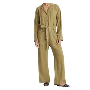 Overlover women’s Magnolia green linen jumpsuit boiler suit size large